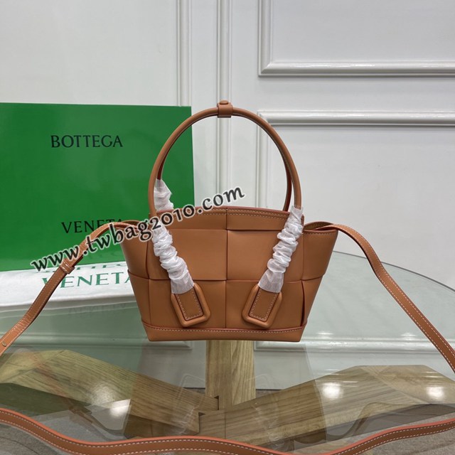 Bottega veneta高端女包 KF008 寶緹嘉新款Arco29 粘土色 BV經典款mini平紋皮編織女手提包  gxz1122